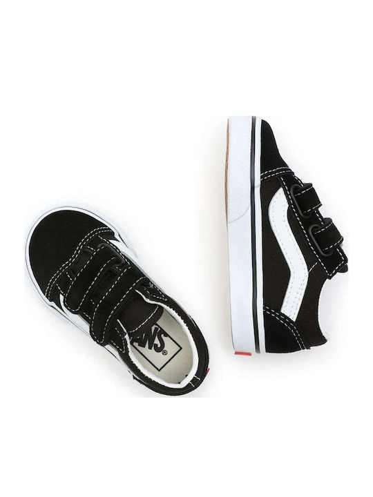 Old Skool V Kids Sneakers with Hoop & Loop Closure Black