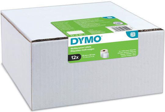 Dymo 1000 Autocolante Autoadezive pe Rolă pentru Imprimantă de Etichete 57x32mm 6buc