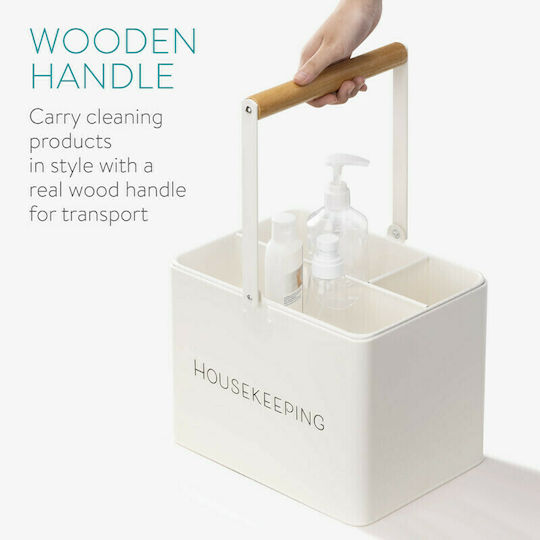 Navaris Cleaning Caddy Μεταλλικό Κουτί Αποθήκευσης Cream