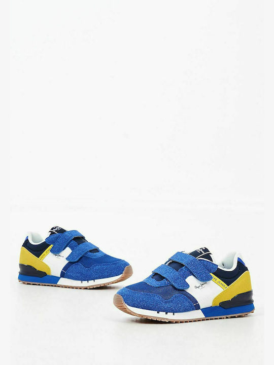 Pepe Jeans Kids Sneakers with Scratch Blue