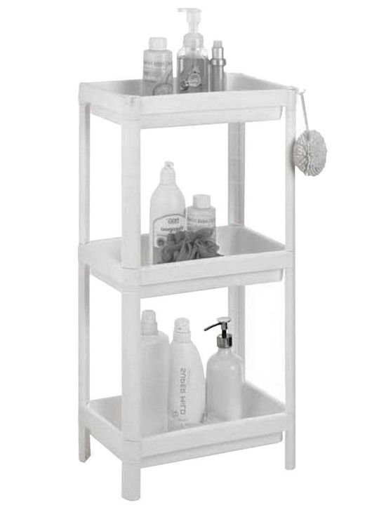 Sidirela Kitchen Rack Plastic White 3 Slots 35x23x70cm