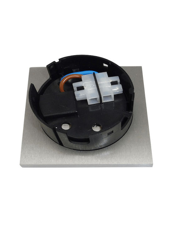 Elvhx Platz Metallisch Einbau Spot mit integriertem LED Silber 7x7cm. 1Stück