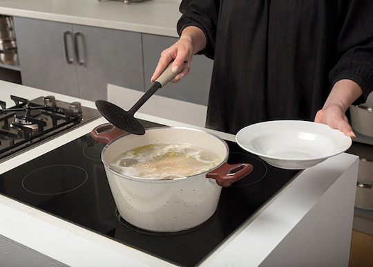 Nava Misty Shallow Slotted Colander Spoon Made of Gray Nylon 12cm