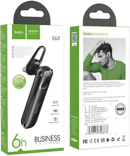 Hoco E63 Diamond Earbud Bluetooth Handsfree Earphone Black