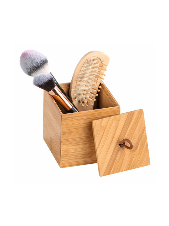 Wenko Terra Bamboo Cotton/Swabs Case Countertop Brown