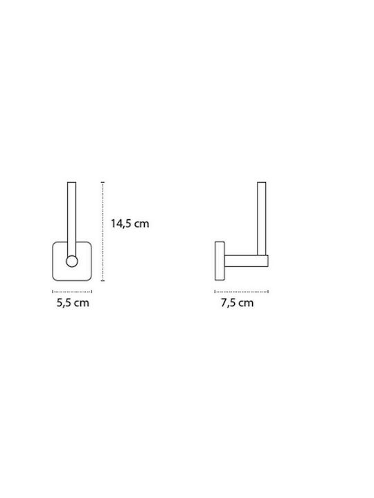 Karag Quattro De perete Suport de hârtie Inox Argint