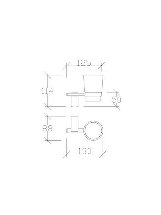 Tema Premium Wandmontiert Getränkehalter Glas Silber