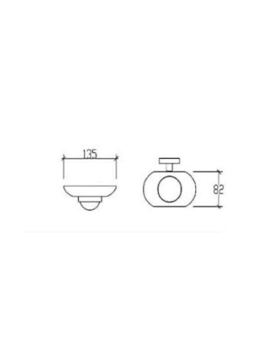 Tema Tenox Wandmontiert Seifenschale Glas Silber