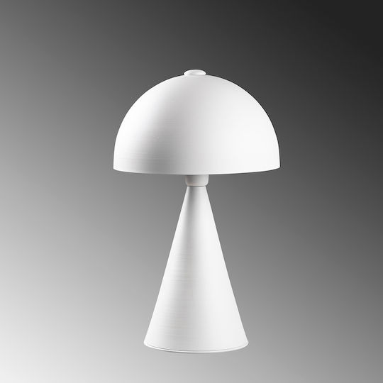 Opviq Metal Table Lamp for Socket E27 with White Shade and Base