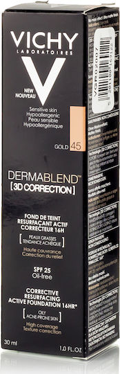 Vichy Dermablend 3D Correction Liquid Foundation 45 Gold 30ml