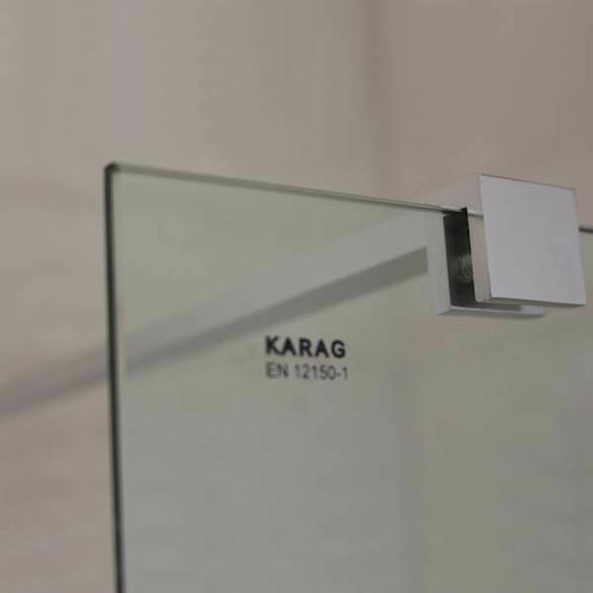 Karag Free 1 Разделител на верандата Душ 90x185см Serigrafato Chrome