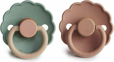 Frigg Pacifiers Rubber Daisy Rose Gold Willow for 6-18 months 2pcs