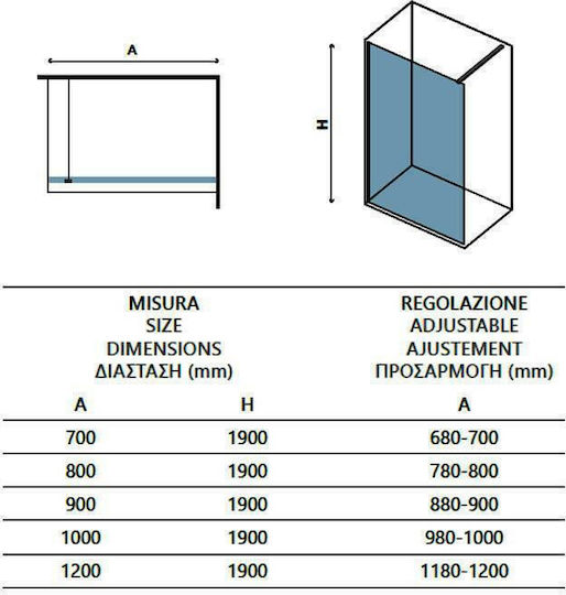 Karag Free 1 Duschwand für Dusche 80x190cm Klarglas Chrom
