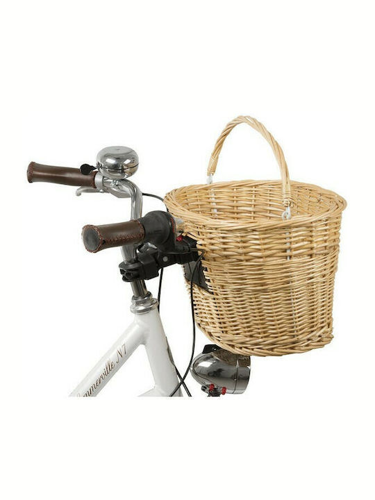 M-Wave 431570 Bicycle Basket Front with Clip-On Brown