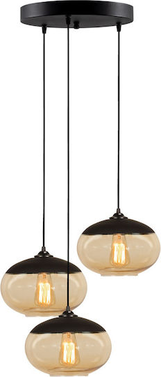 Camini Adjustable Pendant Light Black with Socket E27 50cm