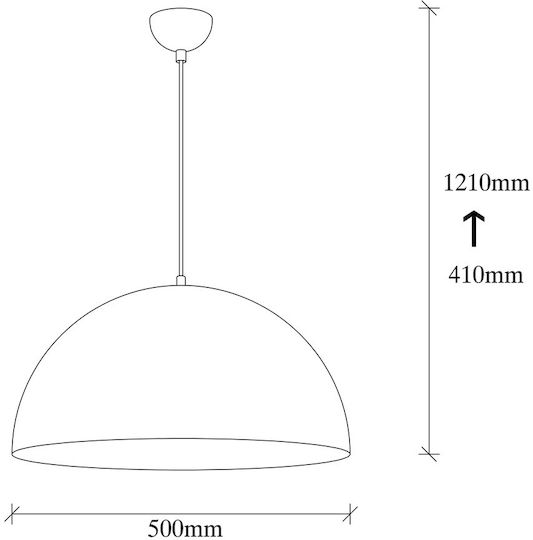 Opviq Sivani Pendant Light Black Bell with Socket E27 50cm