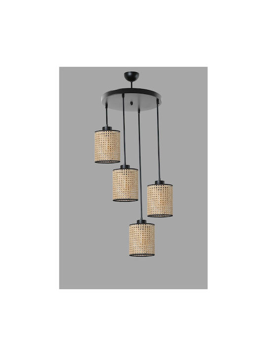 April Pendant Chandelier for 4 Bulbs E27 Beige