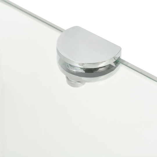 vidaXL Corner Wall Mounted Bathroom Shelf Glass 25x25x0.8cm Transparent
