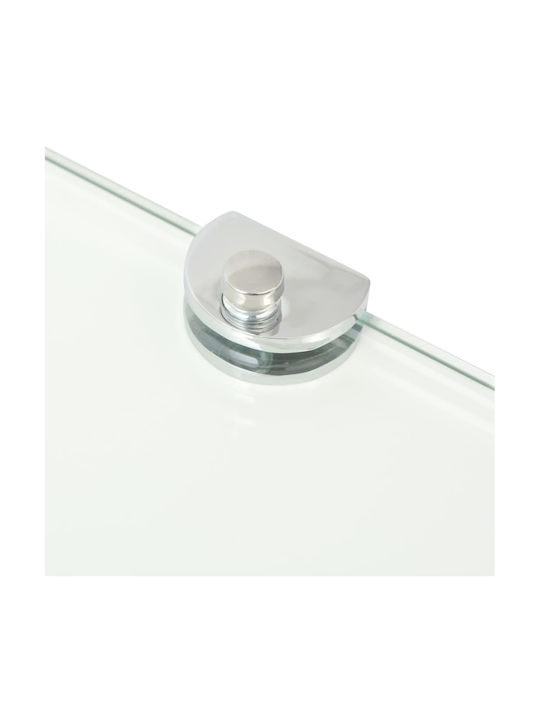 vidaXL Colțar Montat pe perete Raft Baie Sticlă 25x25x0.8cm Transparentă