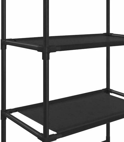 vidaXL Floor Bathroom Shelf Metallic with 3 Shelves 53x28x169cm Black Black