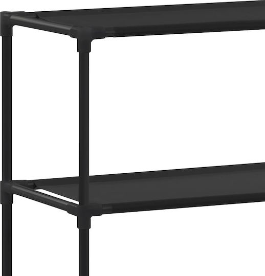 vidaXL Floor Bathroom Shelf Metallic with 3 Shelves 53x28x169cm Black Black