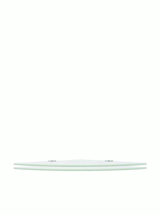 vidaXL Colțar Montat pe perete Raft Baie Sticlă cu 2 Rafturi 25x25x0.8cm Alb Albă