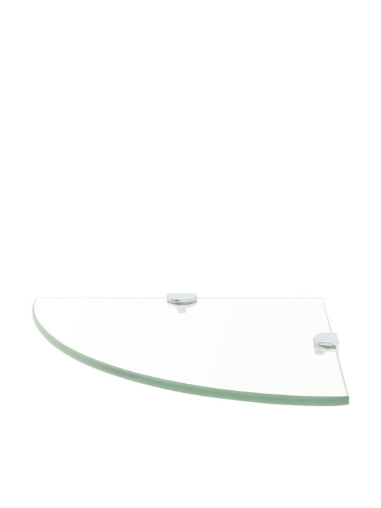 vidaXL Ecke An der Wand montiert Badezimmerregal Glas 35x35x0.8cm Transparent