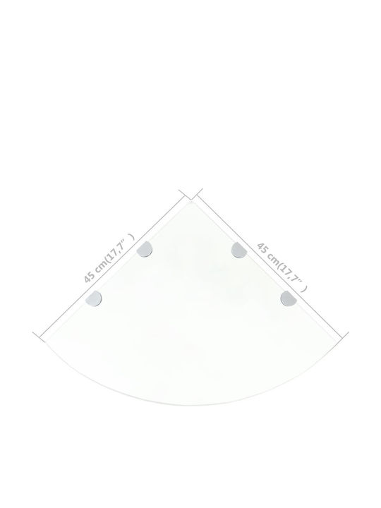 vidaXL Ecke An der Wand montiert Badezimmerregal Glas 45x45x0.8cm Transparent