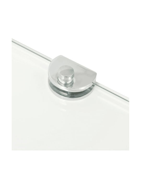 vidaXL Ecke An der Wand montiert Badezimmerregal Glas 45x45x0.8cm Transparent