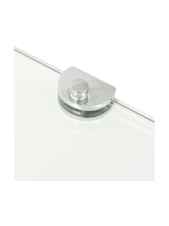vidaXL Ecke An der Wand montiert Badezimmerregal Glas mit 2 Regalböden 45x45x0.8cm Durchsichtig Transparent