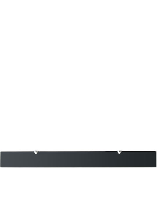 vidaXL Wall Mounted Bathroom Shelf Glass with 2 Shelves 100x10x0.8cm Black