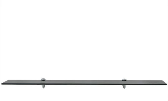 vidaXL An der Wand montiert Badezimmerregal Glas mit 2 Regalböden 100x10x0.8cm Schwarz