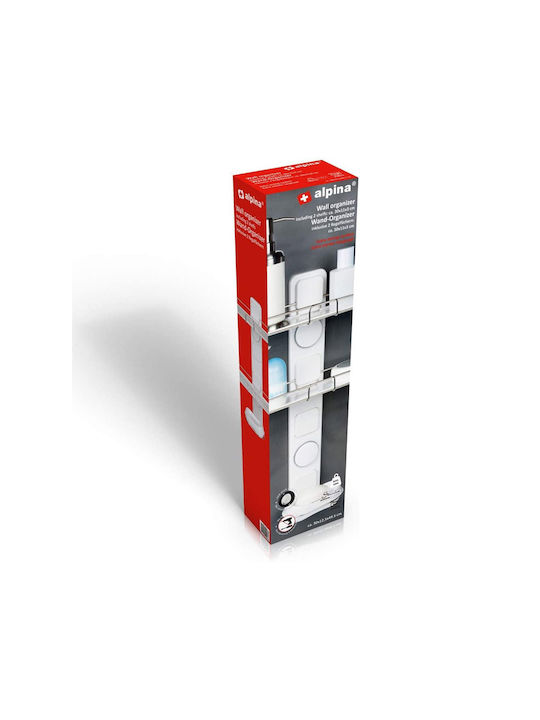 Alpina Appliances An der Wand montiert Badezimmerregal Inox mit 3 Regalböden 30x12.5x51cm Weiß
