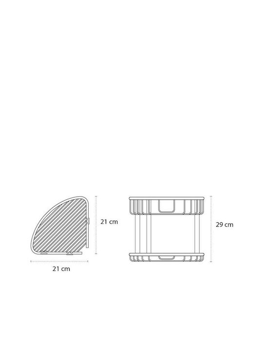 Karag Reti Corner Wall Mounted Bathroom Shelf Inox With 2 Shelves 21x21x29cm Silver