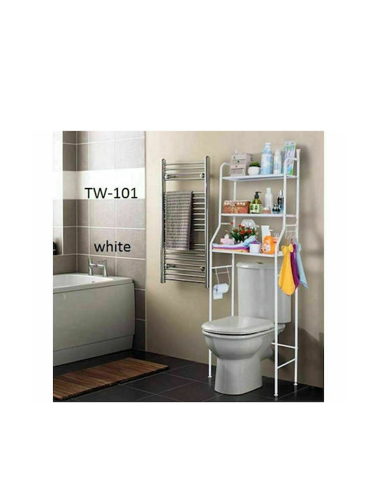 Cyclops TW-101 Rafturi de baie Raft Baie Metal cu 3 Rafturi 47x25x156cm Albă