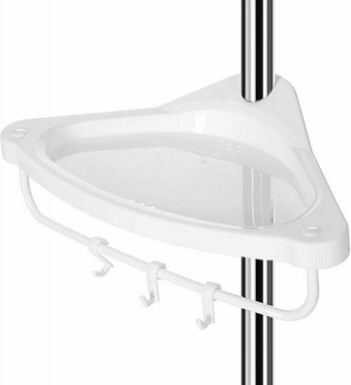 Songmics Colțar Rafturi de baie Raft Baie Metal cu 4 Rafturi 34x24.5x300cm Albă