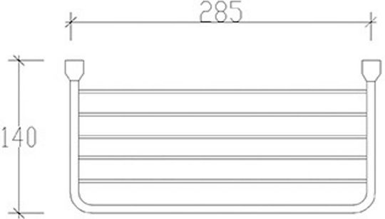 Tema Επιτοίχια Ραφιέρα Μπάνιου Μεταλλική 30x15x7.5cm Ασημί