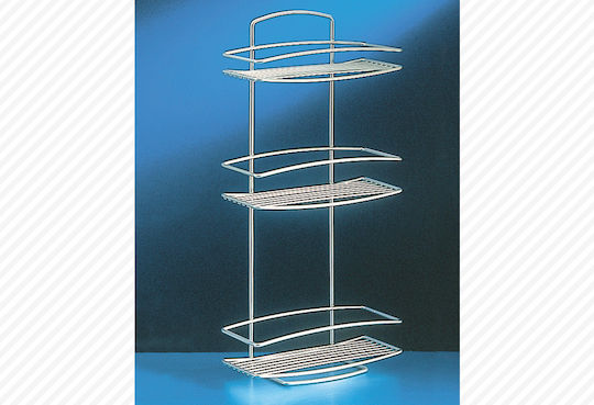 Metaltex Onda Стенен Рафт за баня Метален с 3 рафта 26x11x53см Сребриста
