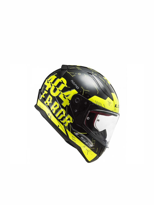 LS2 Rapid H-V Yellow/Black Motorcycle Helmet Full Face ECE 22.05 1250gr 10353 60 54