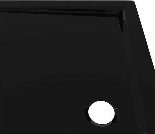 vidaXL Ορθογώνια Ακρυλική Ντουζιέρα 70x90cm Μαύρη