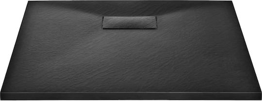 vidaXL Τετράγωνη Ακρυλική Ντουζιέρα 90x90cm Μαύρη