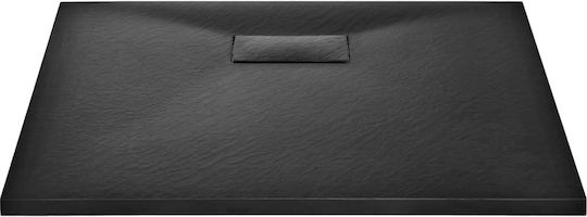 vidaXL Rectangular Acrylic Shower Black 90x80x2.6cm