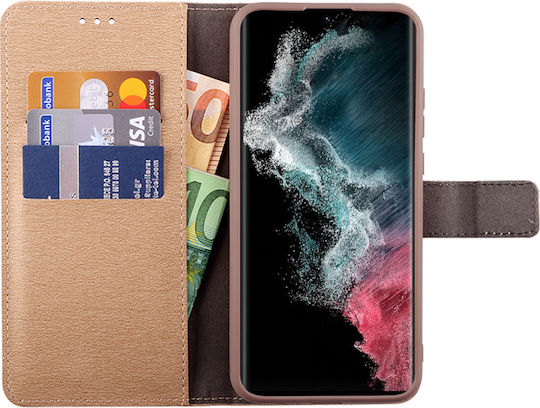 Volte-Tel Allure Magnet Wallet Δερματίνης Χρυσό (Galaxy S22 Ultra 5G)