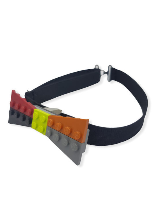 Small bow tie made of plastic blocks - Size: 8 x 3 cm - Colorful (No 5) (women's, men's, unisex, gifts for men)