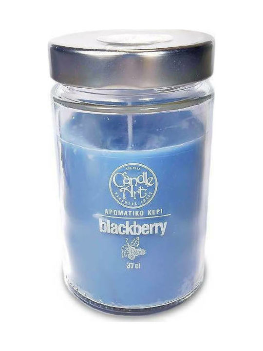 Candle n'Art Duftkerze Gefäß mit Duft Mit ätherischem Himbeeröl Blau 370gr 1Stück