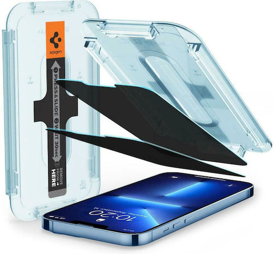 Spigen Ez Fit Glas.tr Slim Privacy Vollflächig gehärtetes Glas 2 Stücke iPhone 13 Pro Max