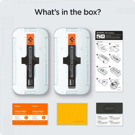 Spigen Ez Fit Glas.tr Slim Privacy Vollflächig gehärtetes Glas 2 Stücke iPhone 13 Pro Max