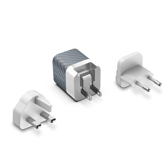 Energizer Φορτιστής Χωρίς Καλώδιο GaN με Θύρα USB-A και Θύρα USB-C 38W Power Delivery / Quick Charge 3.0 Ασημί (A38QMU)