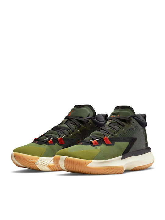 Zion 1 High Basketball Shoes Carbon Green / Black / Asparagus / Beach