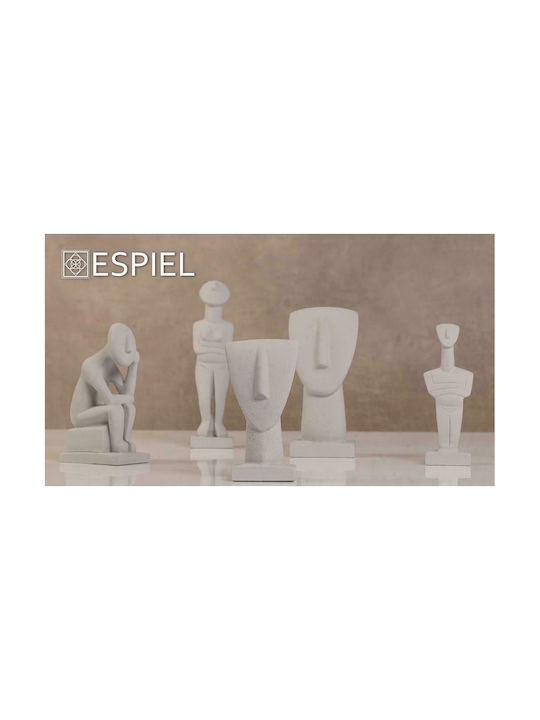 Espiel Decorative Statuette made of Plaster Γυναίκα in Grey 22cm 1pcs